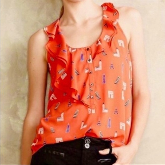 Maeve Anthropologie Aurelie Landmarks sleeveless Blouse - Picture 6 of 6
